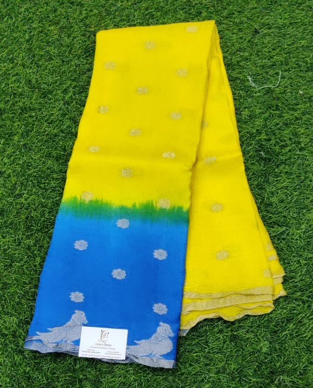 Yellow - Blue Kadhi Georgette 22 C5-9E