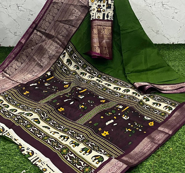 Mehendi Green Muslin Kota 5 J5-3