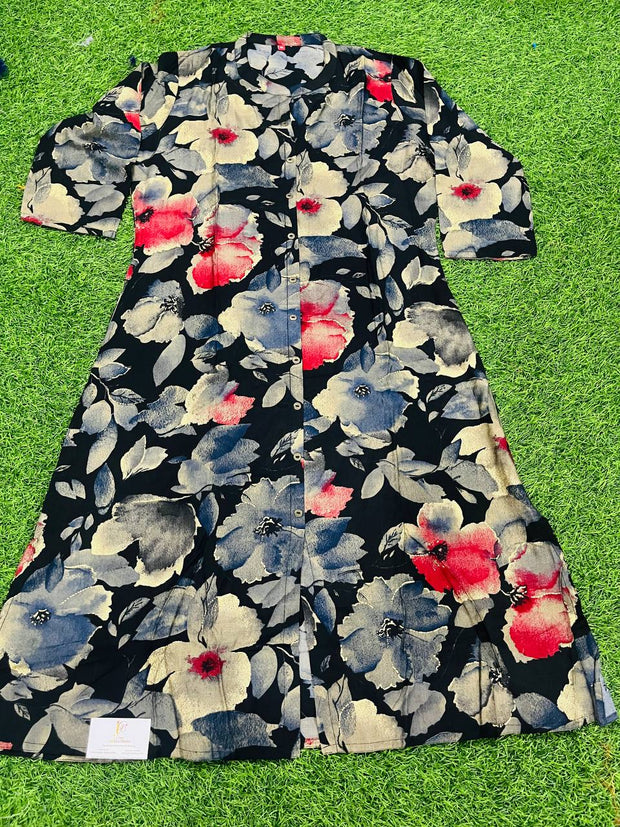Black Rayon Top 6 J5-4E