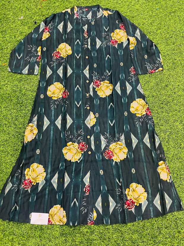 Peacock Green Rayon Top 6 J5-5E