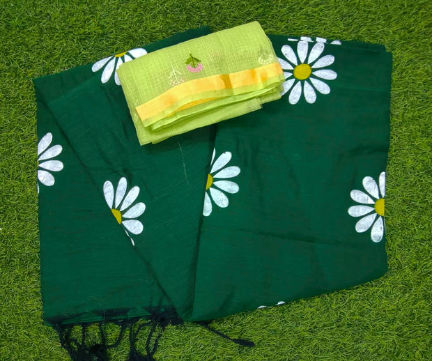 Bottle Green Handloom Cotton 28 C5-4E