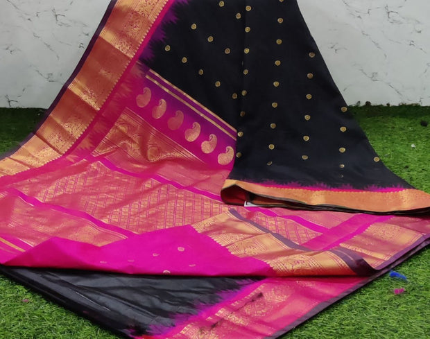Black Handloom Gadwal 4 G5-11