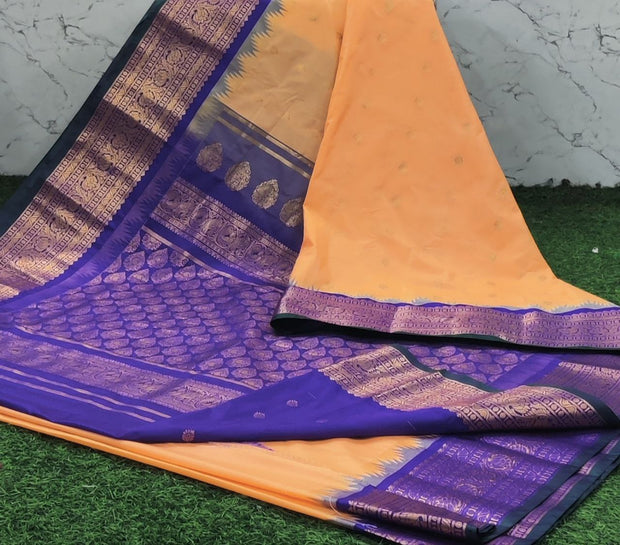 Peach Handloom Gadwal 4 G5-5