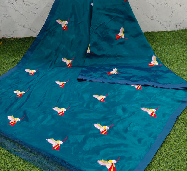 Blue Embroidery Handloom Mangalgiri 5 G5-3
