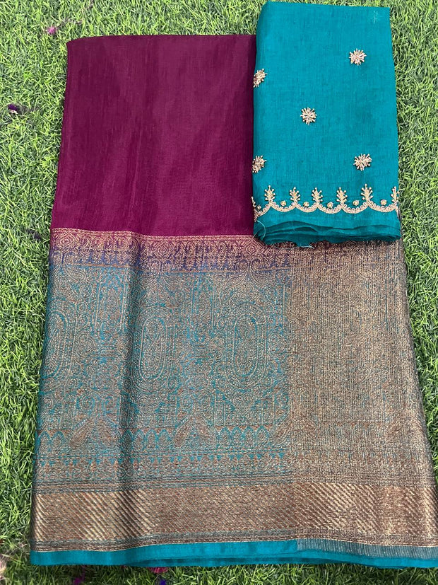 Kempu Handloom Work 16 J5-1E
