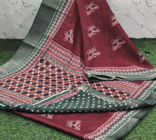 Maroon Mysore Crepe 21 J5-13