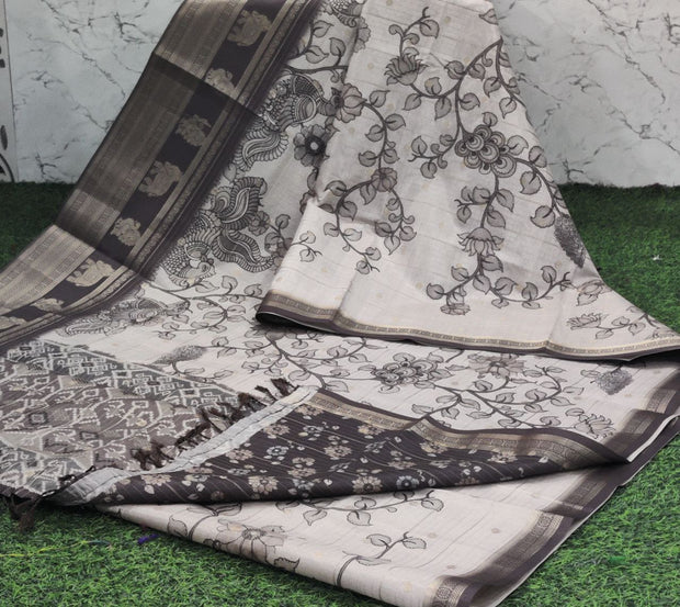 Cream Kalamkari Tasar 21 J5-6