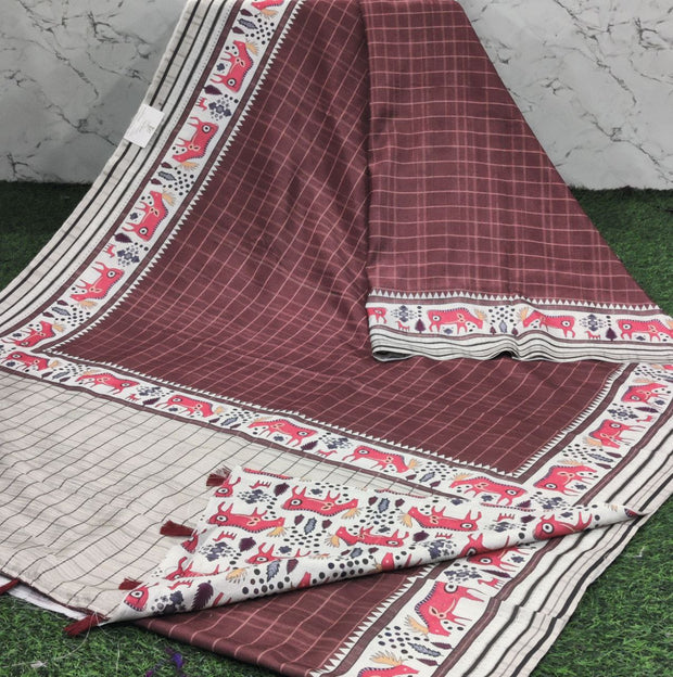 Chiku Kalamkari Tasar 21 J5-3
