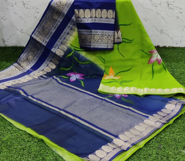 Green Painting Silk Kota 13 D5-10