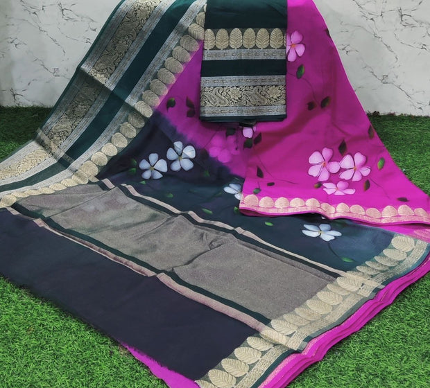 Pink Painting Silk Kota 13 D5-8