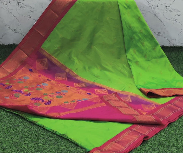 Green Narayanpet Paithani 18 G5-8