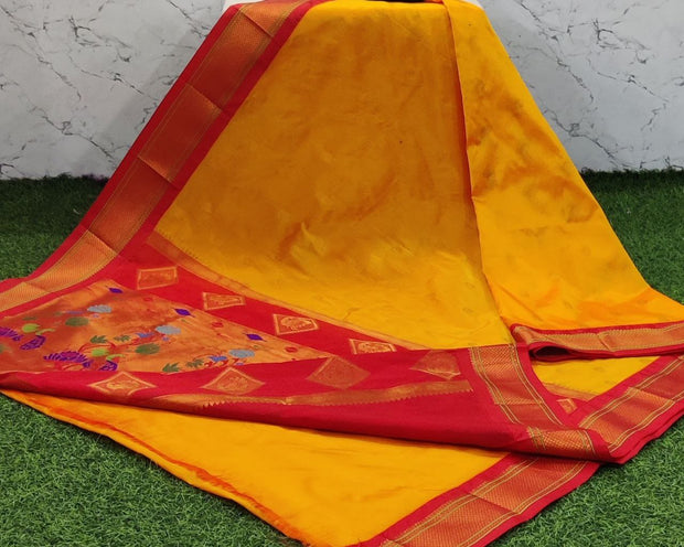 Yellow Narayanpet Paithani 18 G5-7