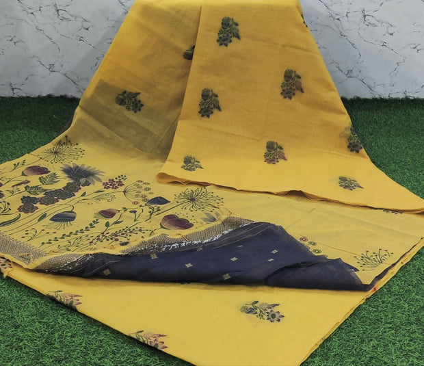 Yellow Handloom Jamdani 19 G5-13