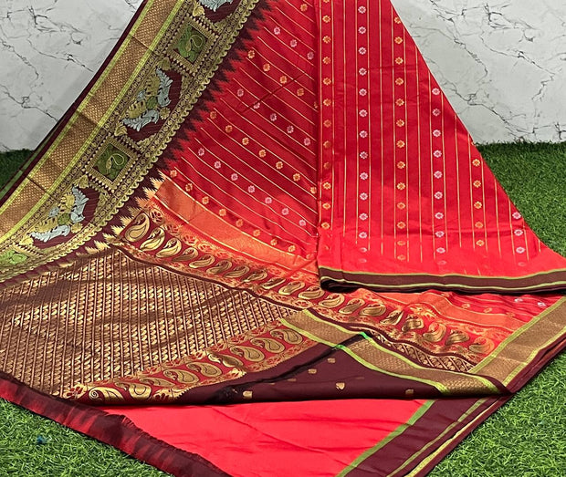 Tomato Red Handloom Gadwal 21 G5-8
