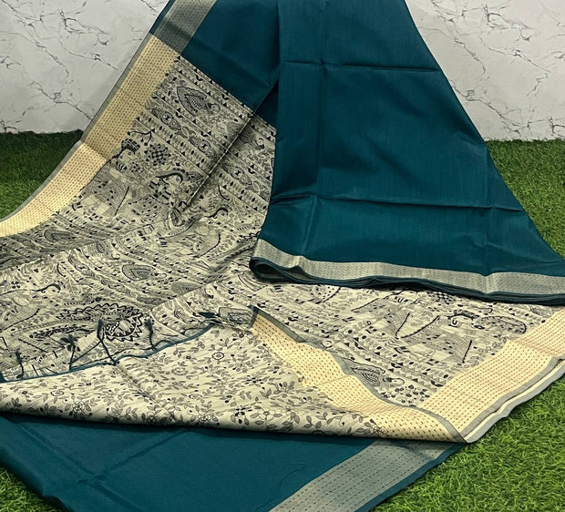 Peacock Blue Tussar Worli 22 G5-9