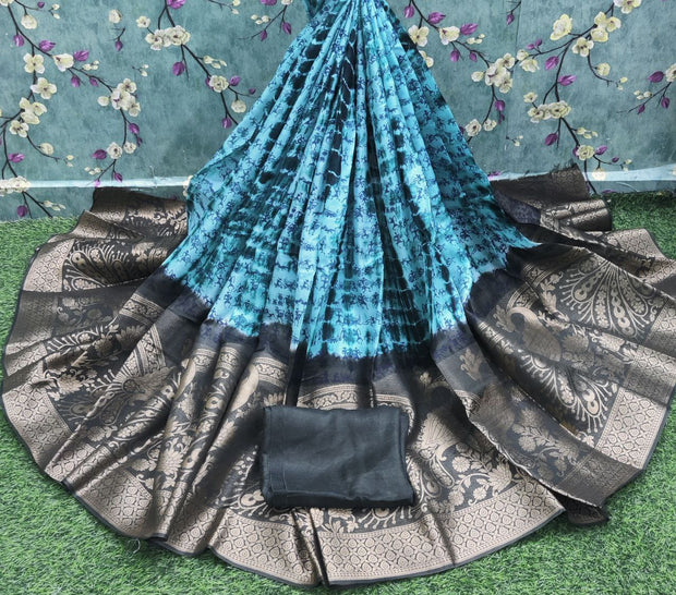 Lux Green Jute Georgette 4DEC8