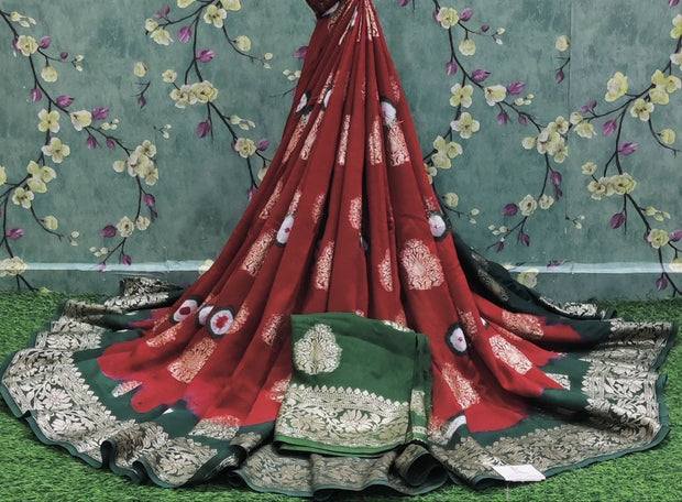 Red Khaddi Georgette 31DEC6