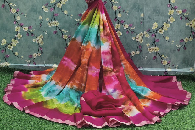 Lux Green Khadi Georgette 23JAN9