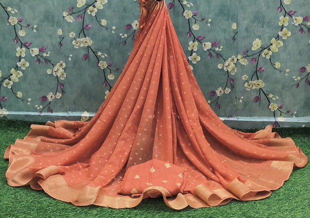 Orange Pure Georgette 23JAN11