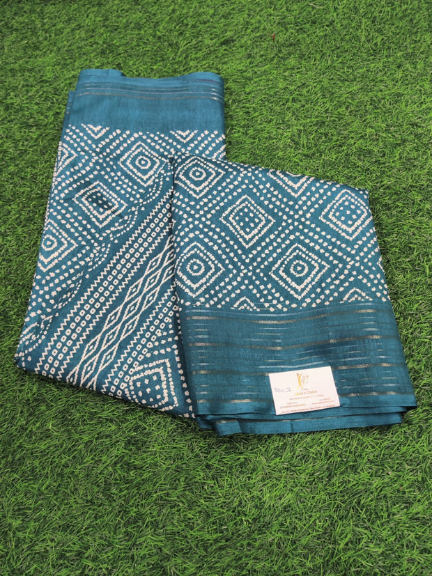 Blue Tussar Silk 8JUL3E