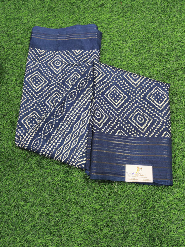 Dark Blue Tussar Silk 8JUL5E