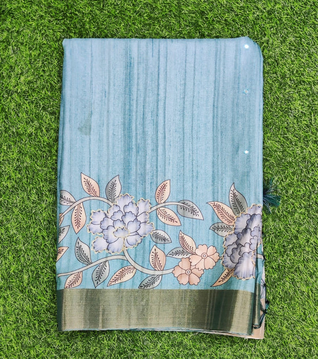 Blue Tussar Silk 5AUG11E