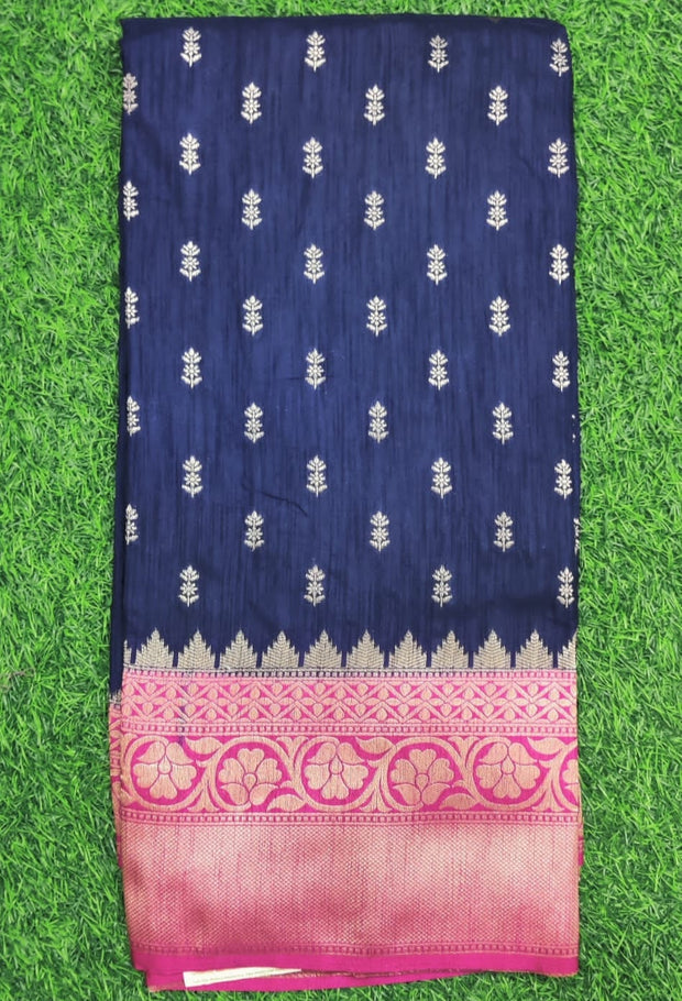 Blue Jute Pattu 6AUG3E
