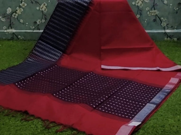 Red W Black Khadi Pattu 24 I4-4