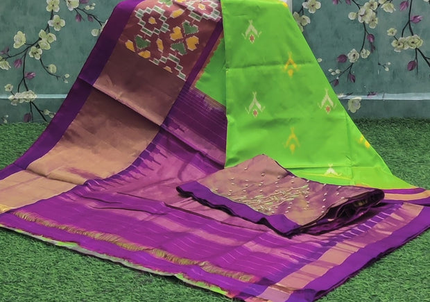 Green Tissue Ikkat 7 J4-2