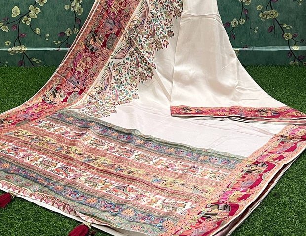 White Kashmiri Saree 12 L4-4