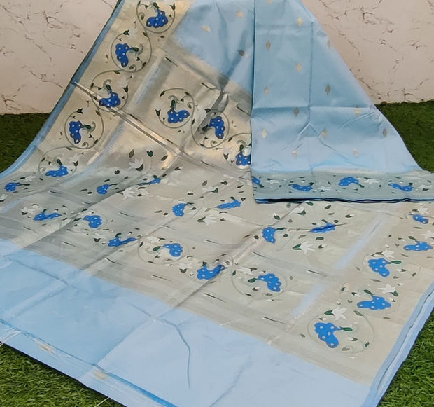 Ice Blue Katan Banaras 8 G5-4