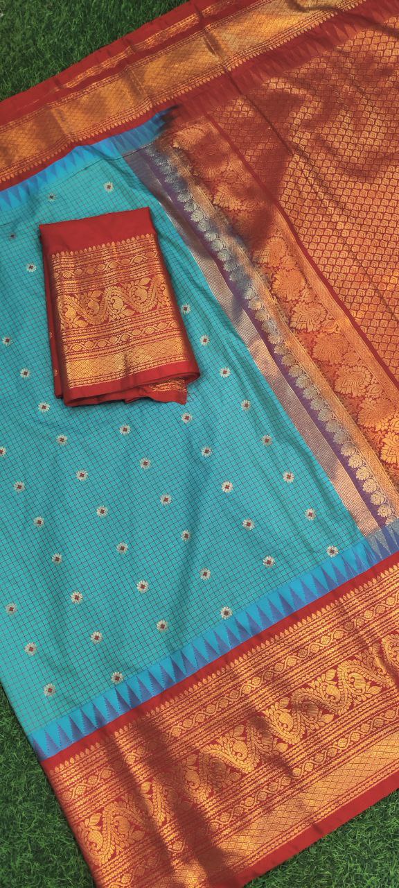 Blue Gadwal Pattu 4 A5-1