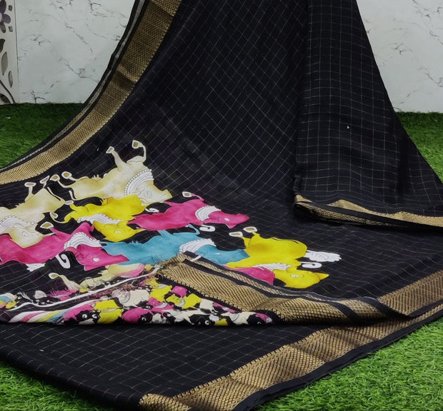 Black Mysore Crepe Pichwai 21 A5-10