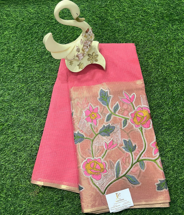 Tomato Pink Kota Cotton 24 A5-9