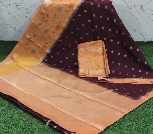 Brown Banarasi Warm Georgette 9 B5-1