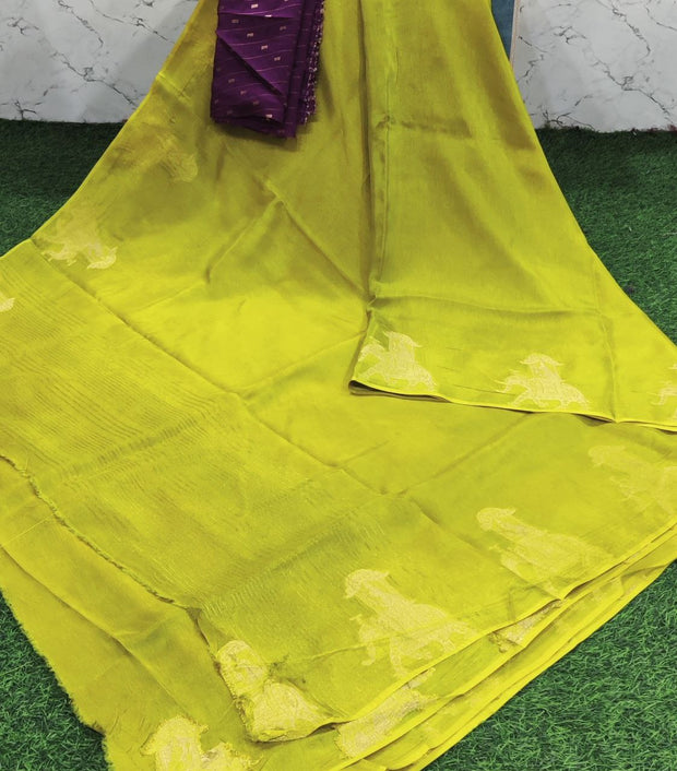 Green Russian Georgette 22 B5-4