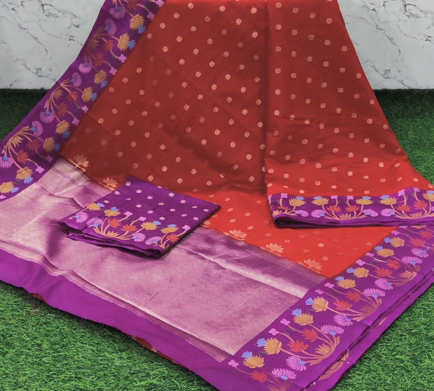 Red Warm Bananas Georgette 25 B-1