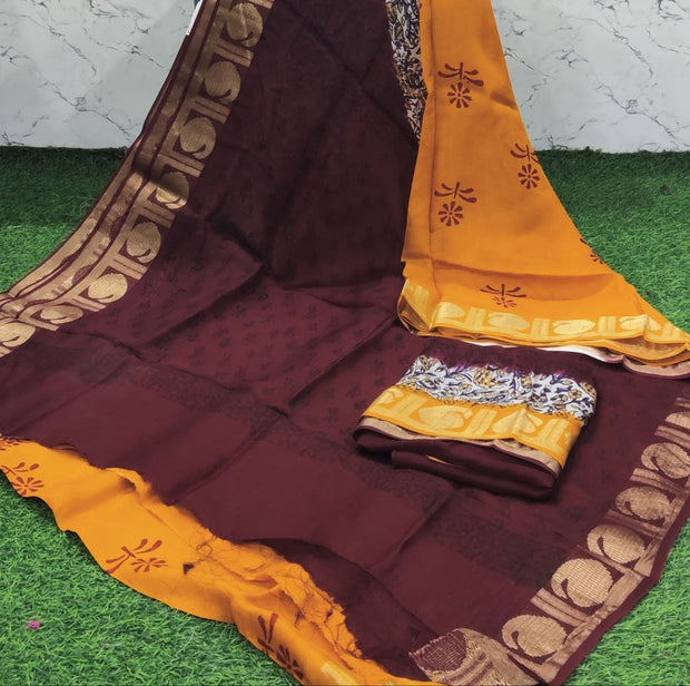 Yellow-Brown Kadhi Georgette 2 C5-8