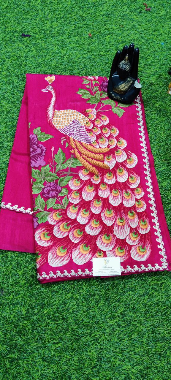 Pink Tussar Embroidery 3 C5-1