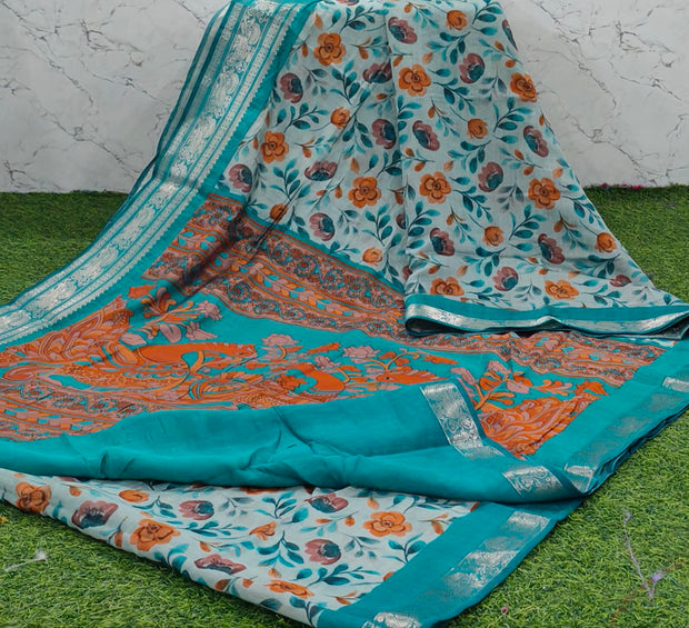 Rama Green Floral Maheshwari 26 K5-14