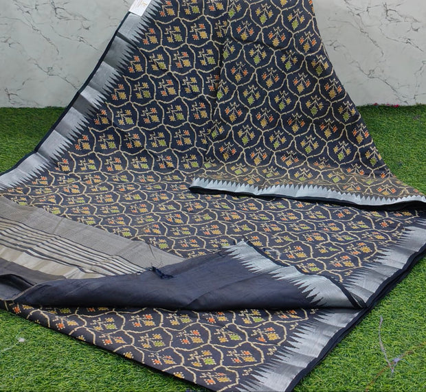 Dark Grey Patola Pattu 26 K5-11