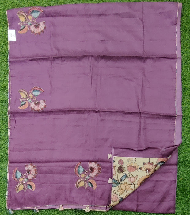 Burgundy Pure Chanderi 28May4
