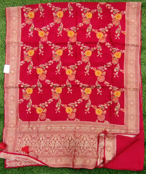 Red Pure Georgette Banarasi 4June1