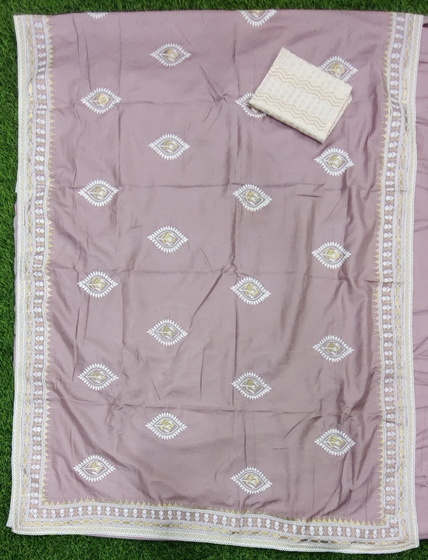 Dark Pink Tussar Silk 3June