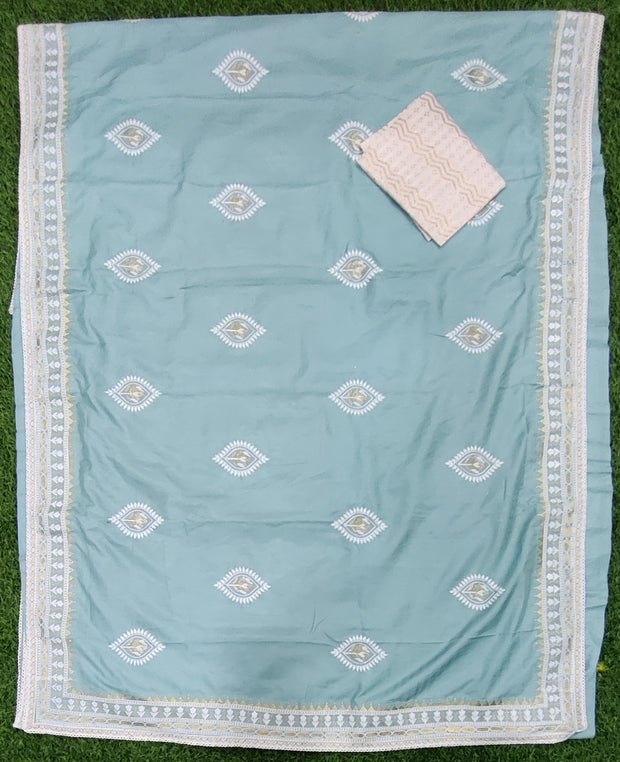 Lux Green Tussar Silk 3June3