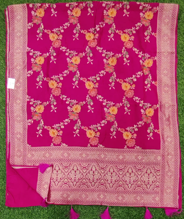 Kempu Pure Georgette Banarasi 4June6