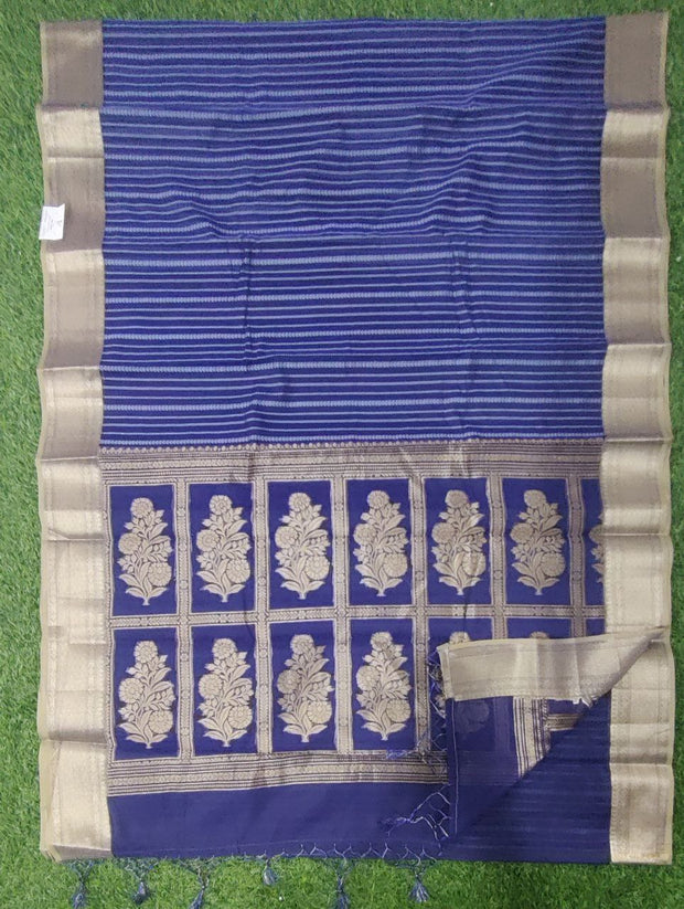 Blue Pure Chanderi 7June10