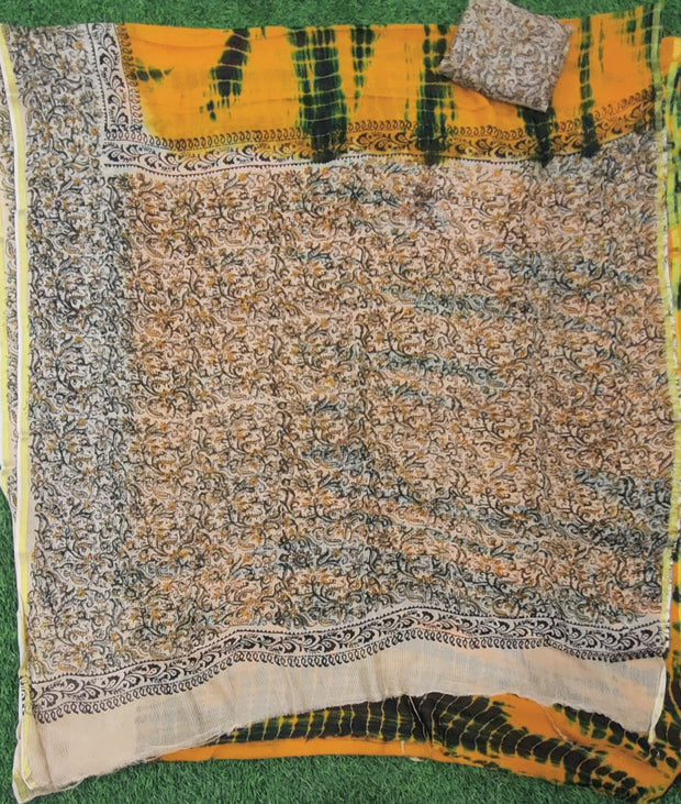 Yellow Georgette Shibori 12June12