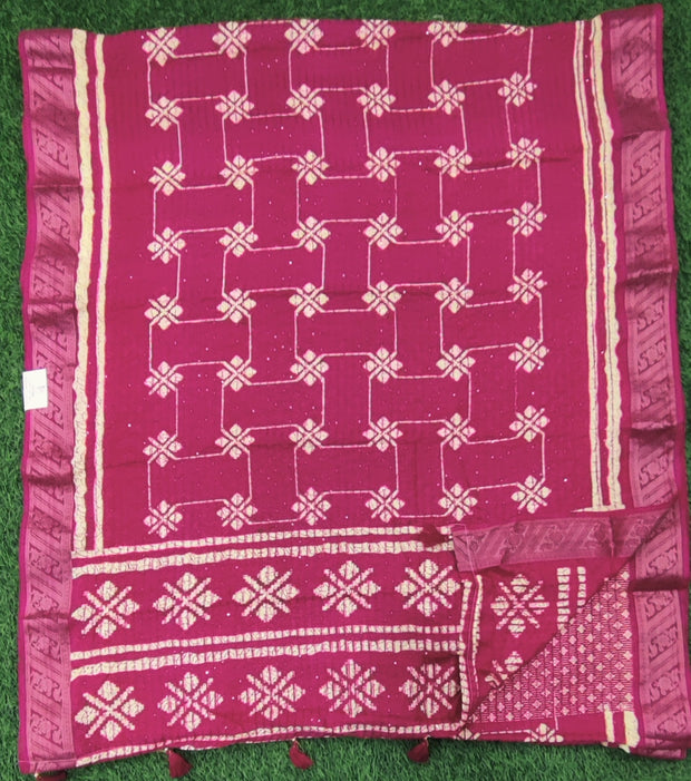 Pink Bandhani Georgette 17June8