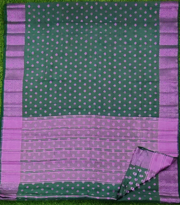 Bottle Green Dhupian Silk 21June5